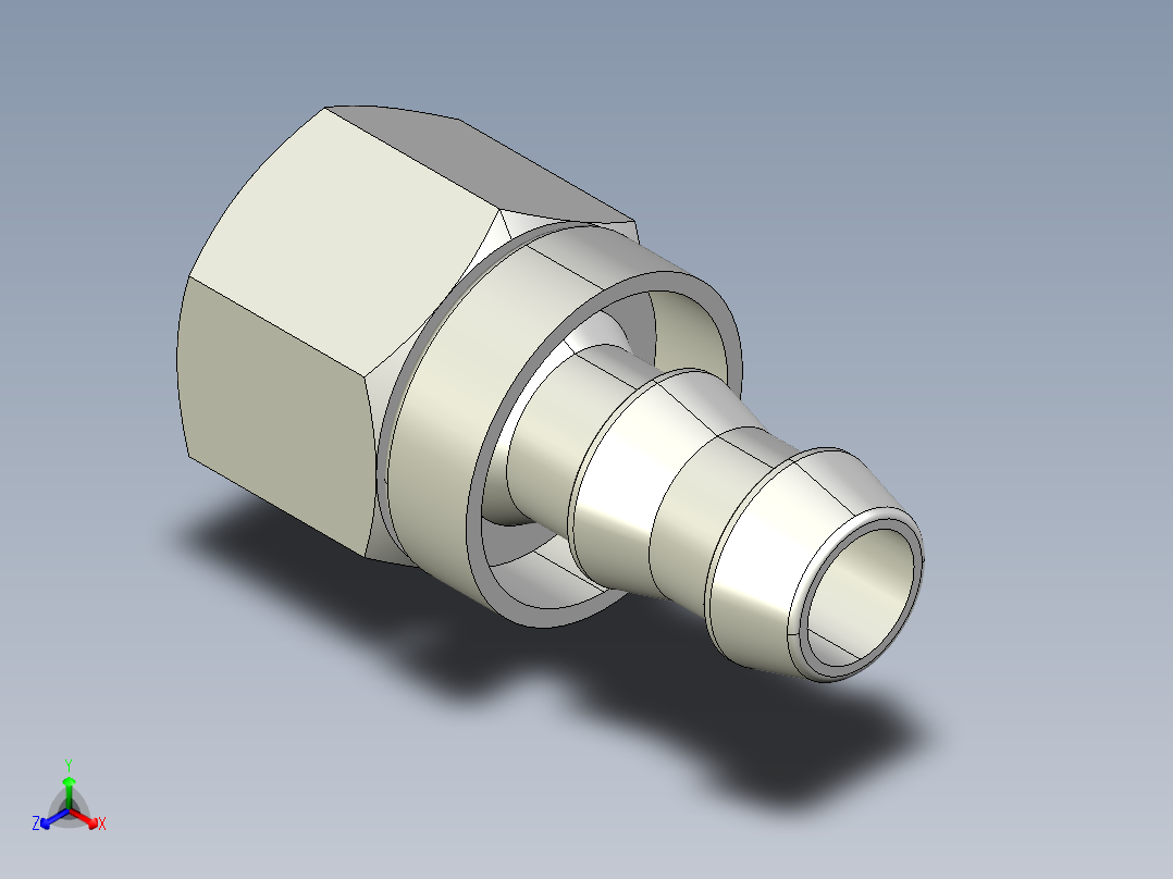 软管与硬管连接用工业通用接头0132_10_60正等轴测图