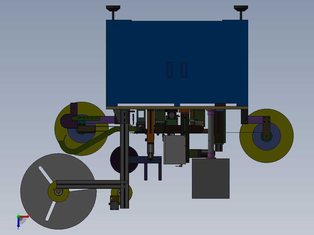 端子裁切载带包装机俯视图
