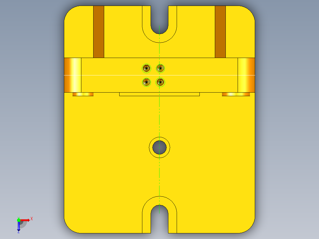 支座钻孔夹具（CAD图+UG三维）俯视图