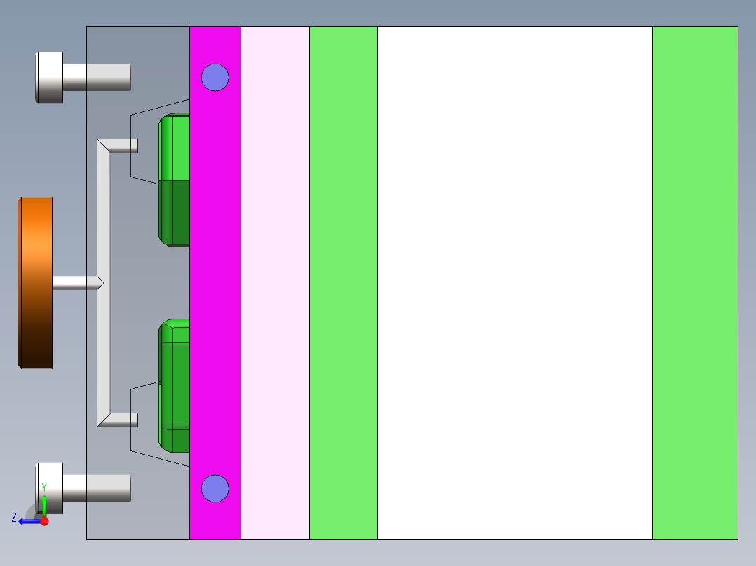 Q430-线路板外壳注塑模具设计【三维SolidWorks】右视图