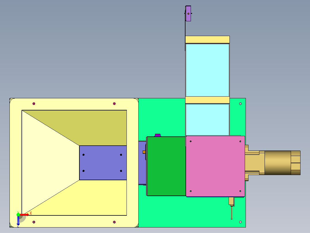 往复提升式螺丝排列机俯视图