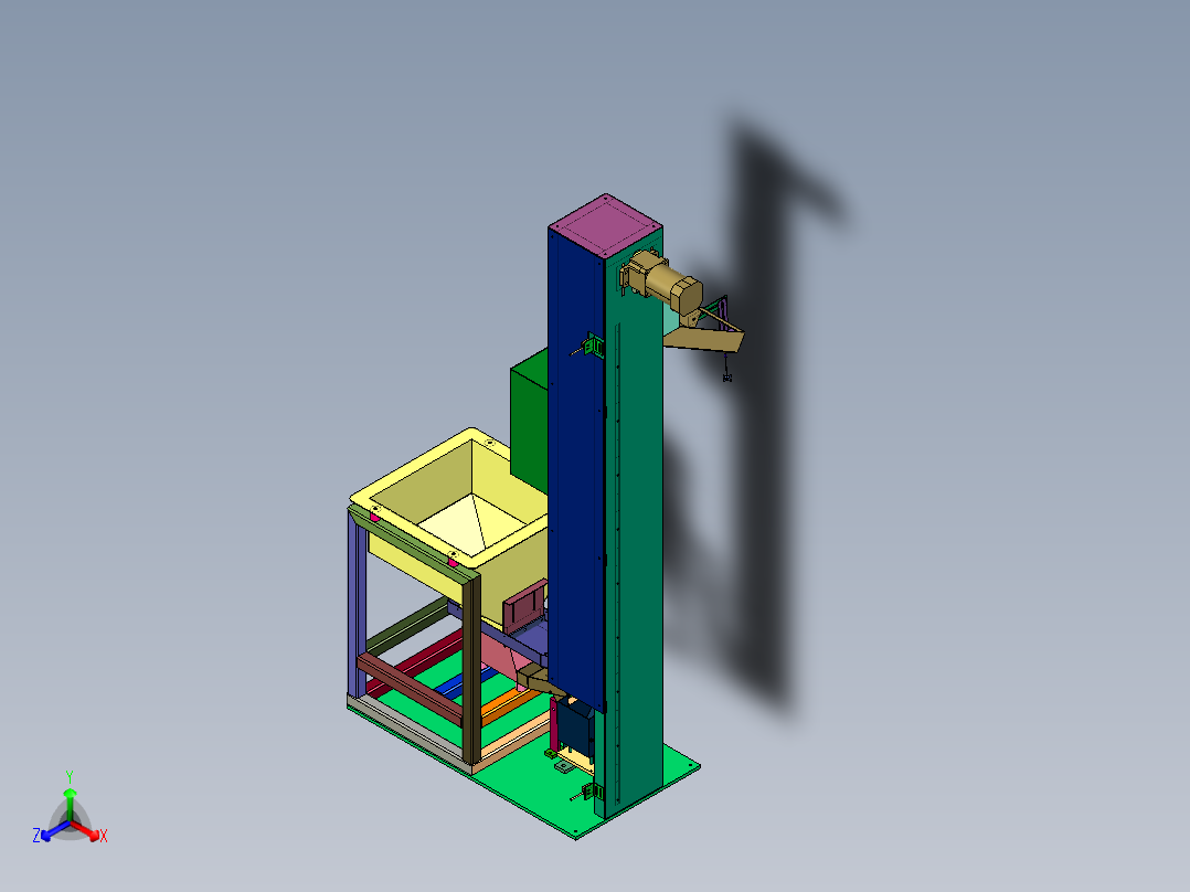 往复提升式螺丝排列机正等轴测图