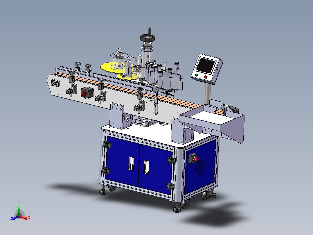 T21100全自动立式圆瓶侧贴标机