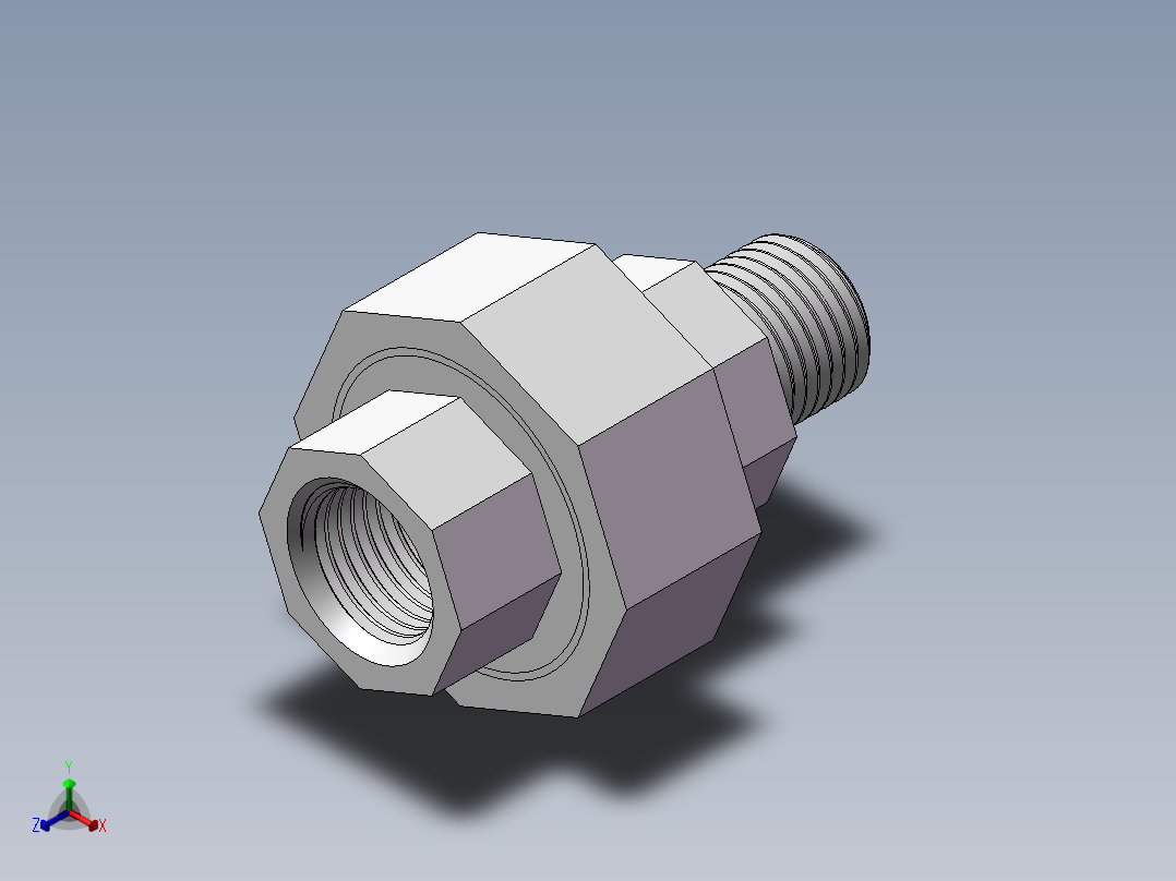 活接-等径内外丝直通 DN8正等轴测图