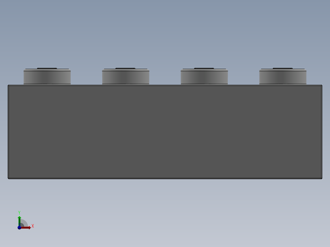 乐高套装 4421基本积木-301001 White Brick 1 x 4.SLDPRT前视图