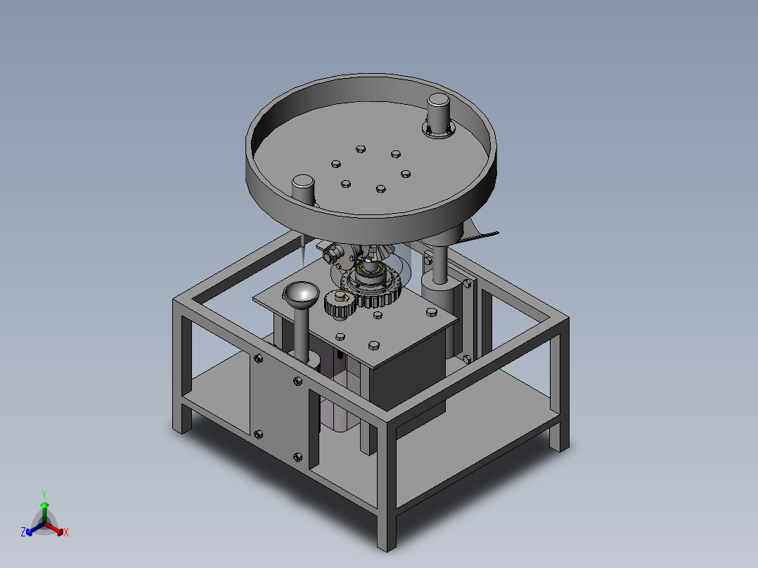 JX456-苹果自动去皮机机械设计-三维仿真视频正等轴测图