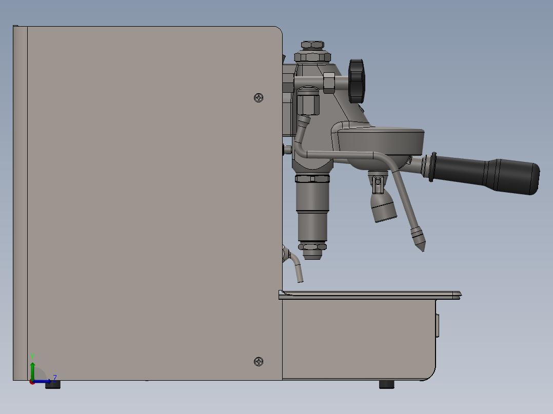 浓缩咖啡机sw20可编辑左视图