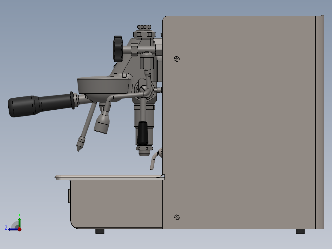 浓缩咖啡机sw20可编辑右视图