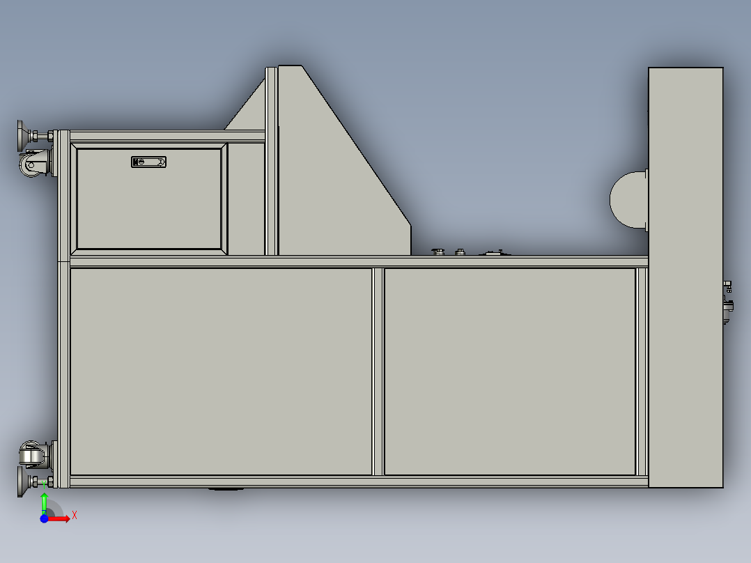 除尘柜 打磨除尘工作台前视图