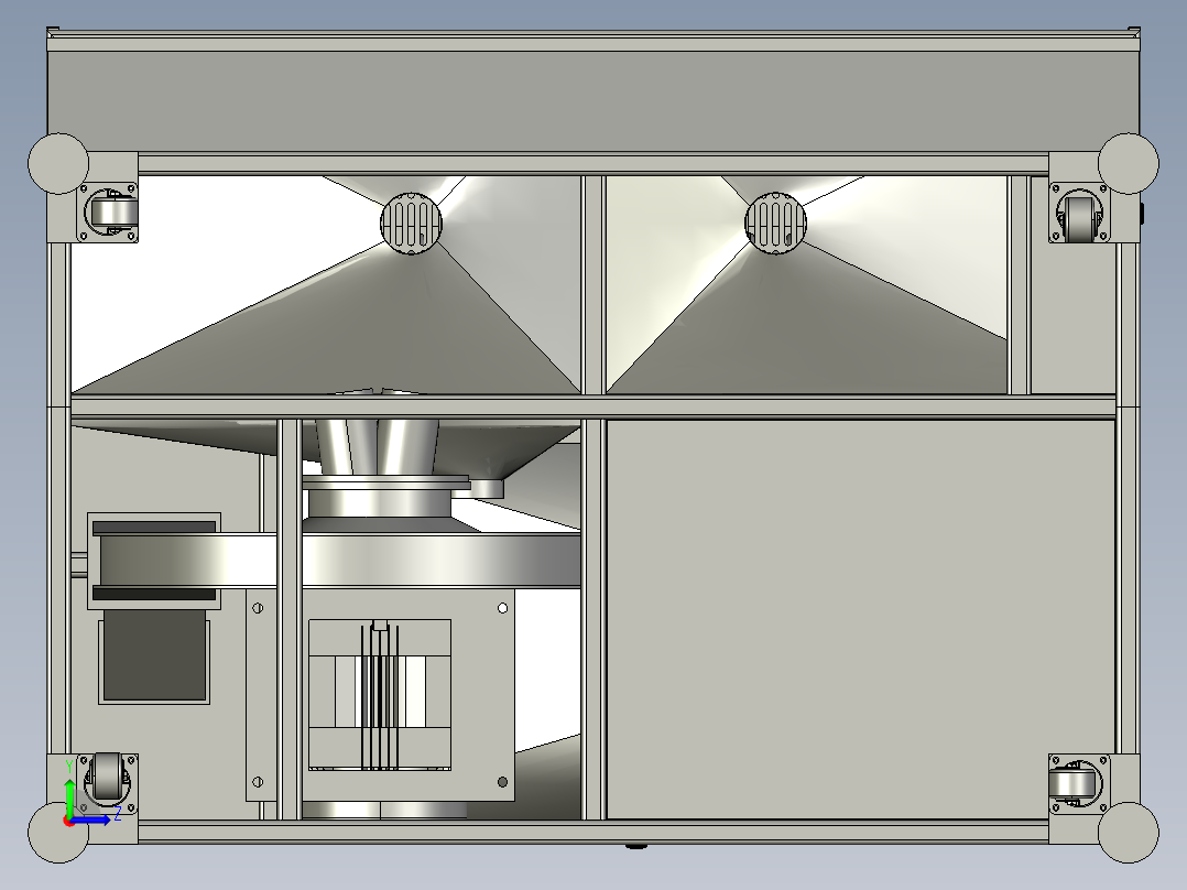 除尘柜 打磨除尘工作台左视图
