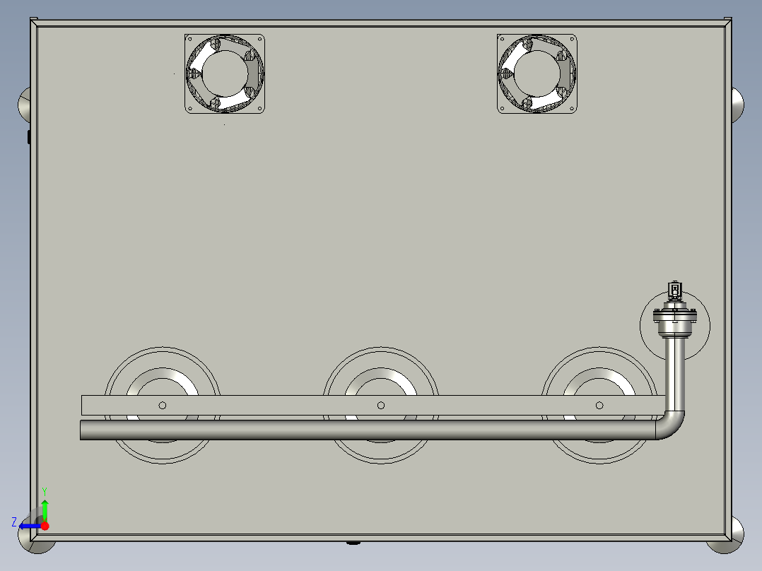 除尘柜 打磨除尘工作台右视图