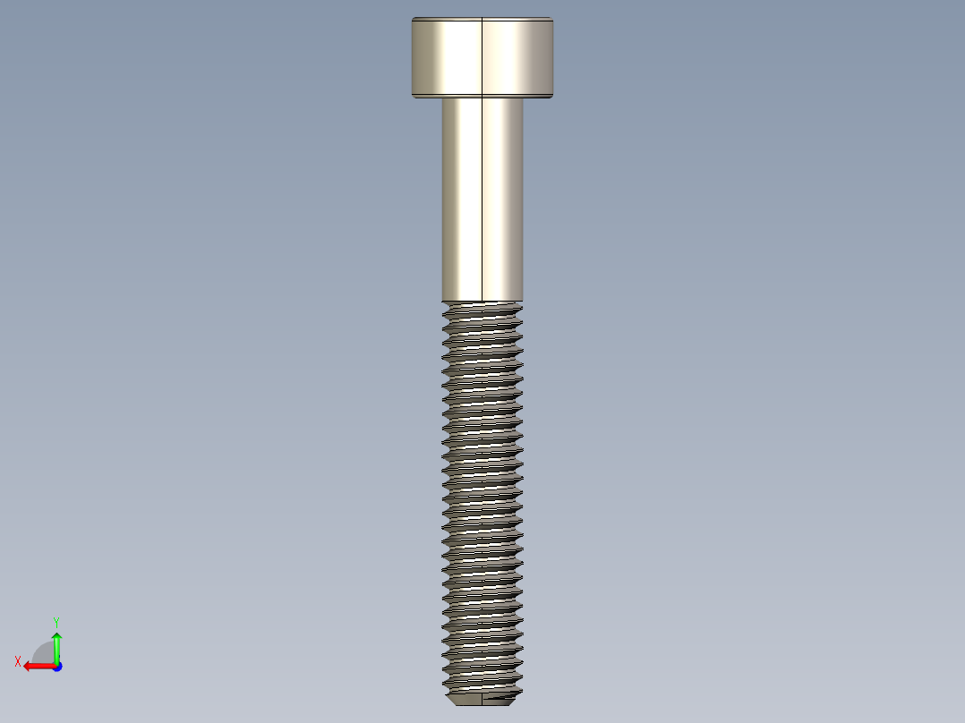Screw_DIN_912_M4x30_A2.STEP公制内六角螺钉后视图