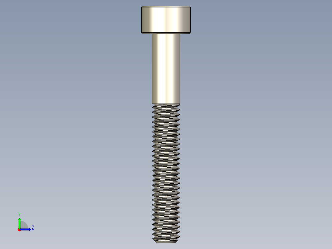 Screw_DIN_912_M4x30_A2.STEP公制内六角螺钉左视图