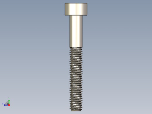 Screw_DIN_912_M4x30_A2.STEP公制内六角螺钉右视缩略图