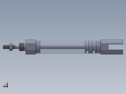 气动缸（圆形后部安装）16x5x55毫米后视缩略图