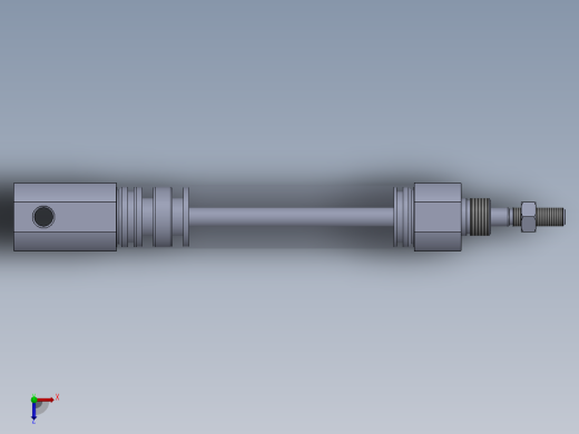 气动缸（圆形后部安装）16x5x55毫米俯视缩略图