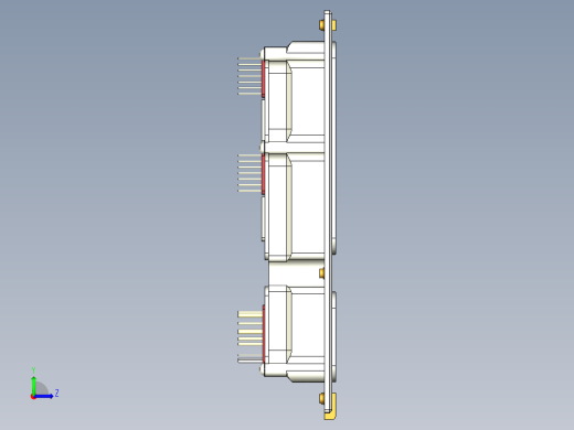 连接器插座ARINC 71C1左视缩略图