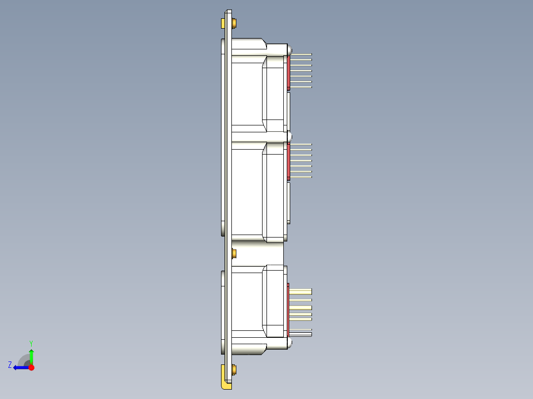 连接器插座ARINC 71C1右视图