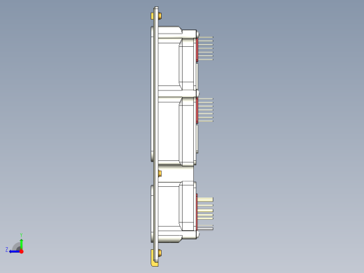 连接器插座ARINC 71C1右视缩略图