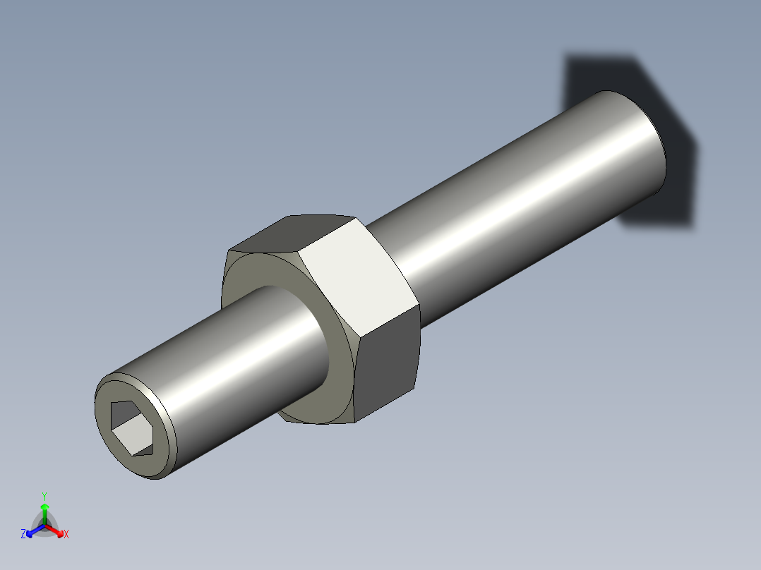 B-M10x60基米螺丝正等轴测图