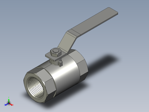 黄铜球阀DN25正等轴测缩略图