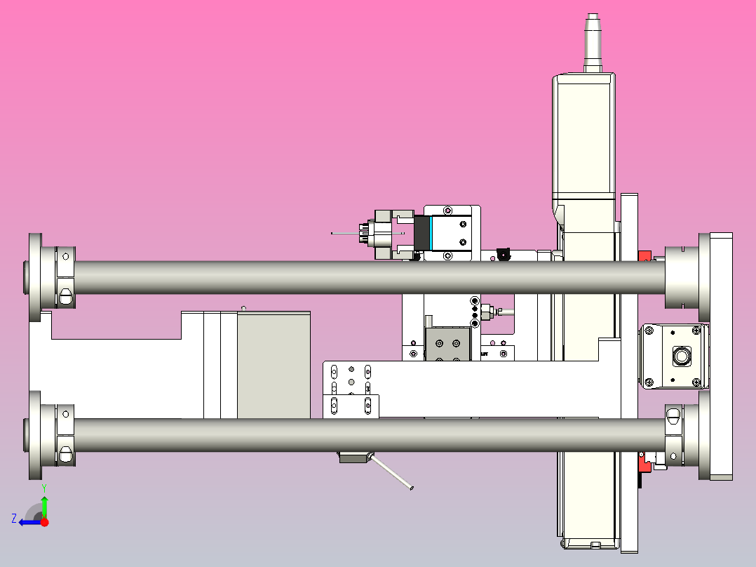 一种推杆状物料的下料模组右视图