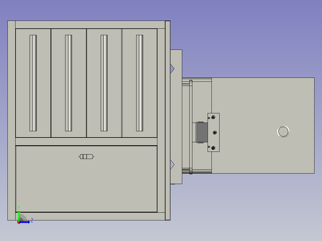 电子器件生产工艺的连续分切设备左视图
