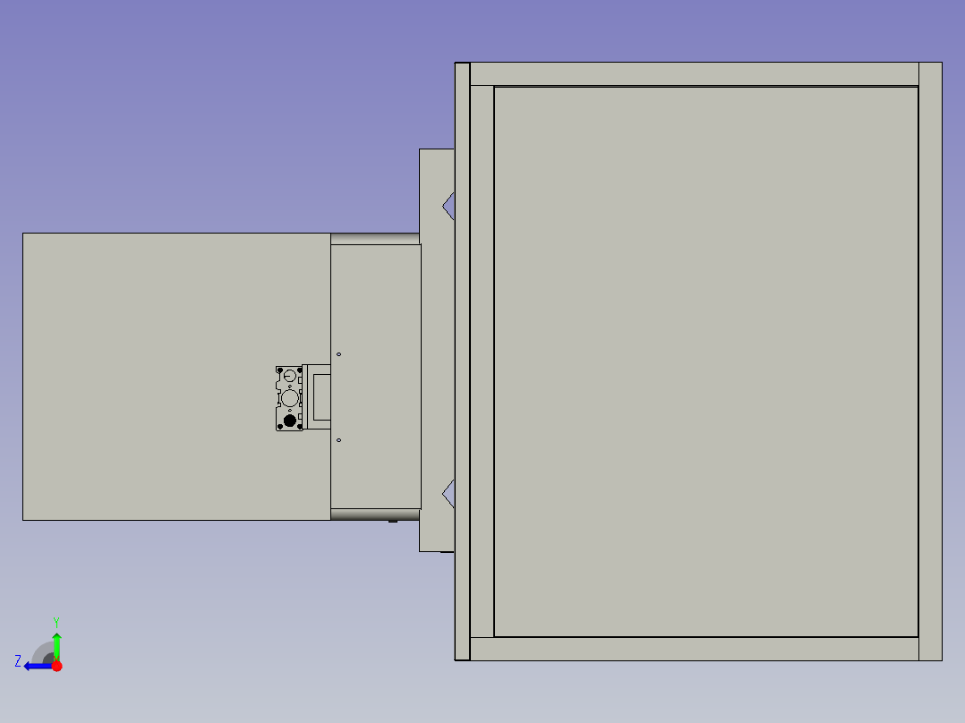 电子器件生产工艺的连续分切设备右视图