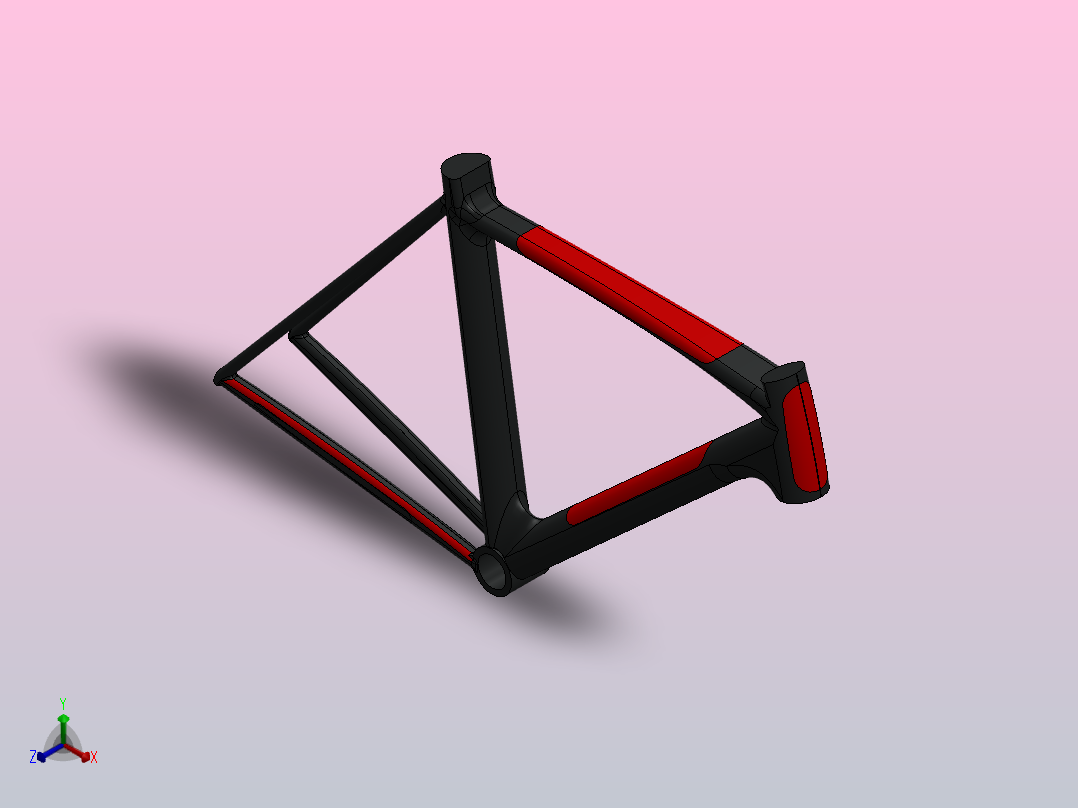 自行车车架设计正等轴测图