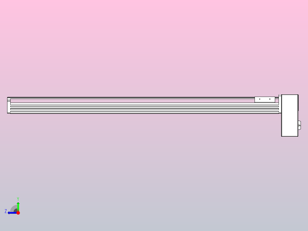 皮带直线轴半封闭可选导轨TPA-HNB-85D-90-L900-LP-Y-P20-N3右视图
