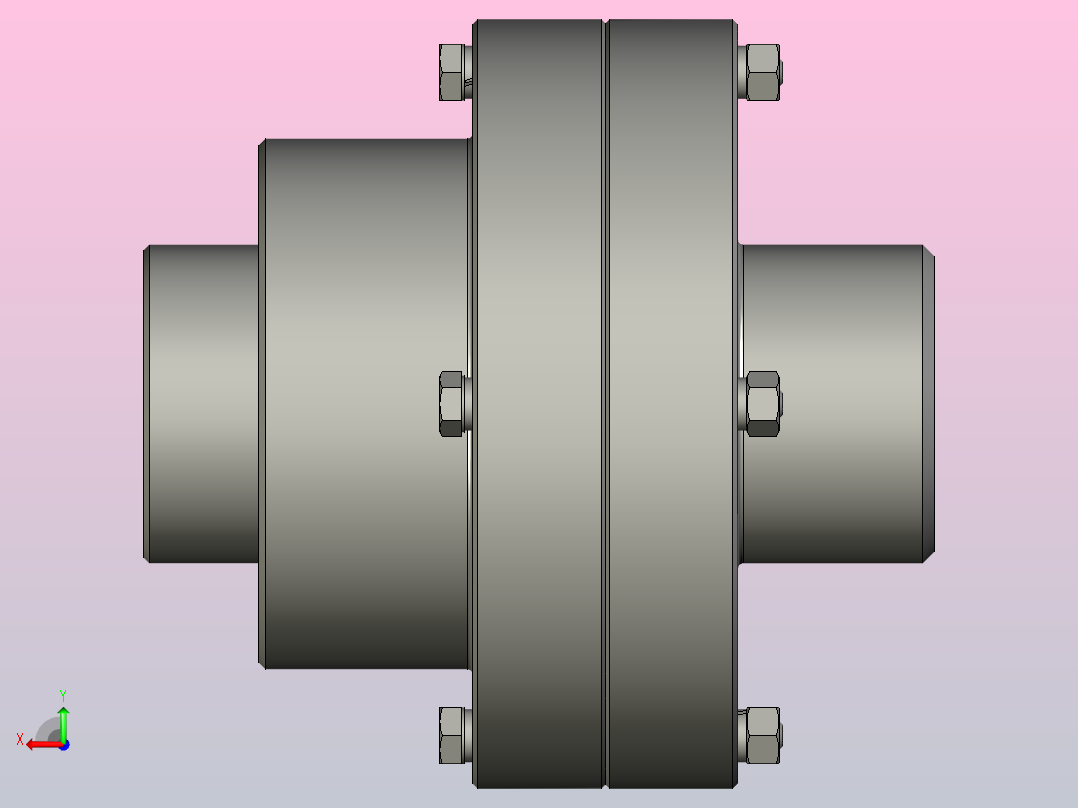 根据DSTU 2742-94 (GOST 5006-94)，齿轮联轴器-2 750Nm d=30mm后视图