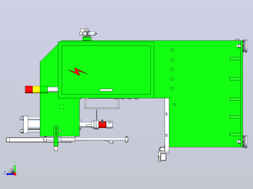 一款5T液压压机三维3D数模右视缩略图