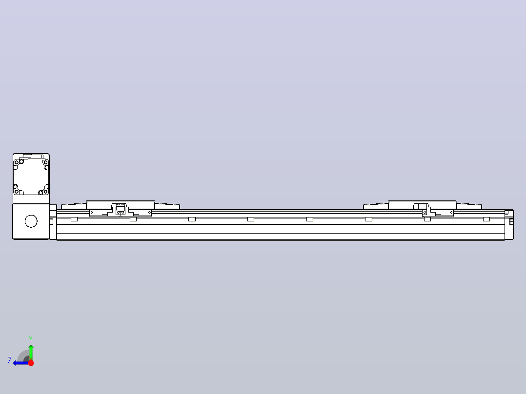 皮带直线轴双滑块型TPA-GCBS-120-P70-L150-LU-M20-N3右视图