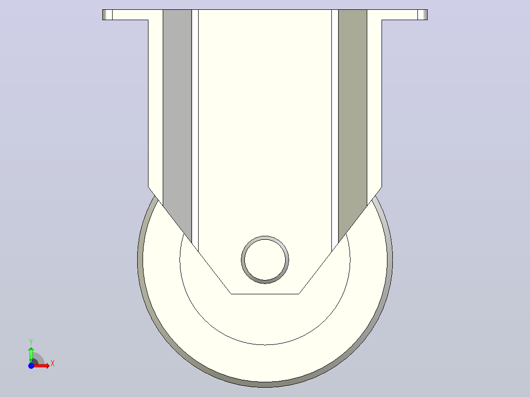 中载型(110~130kg)固定型脚轮[CAFG75-UB]前视图