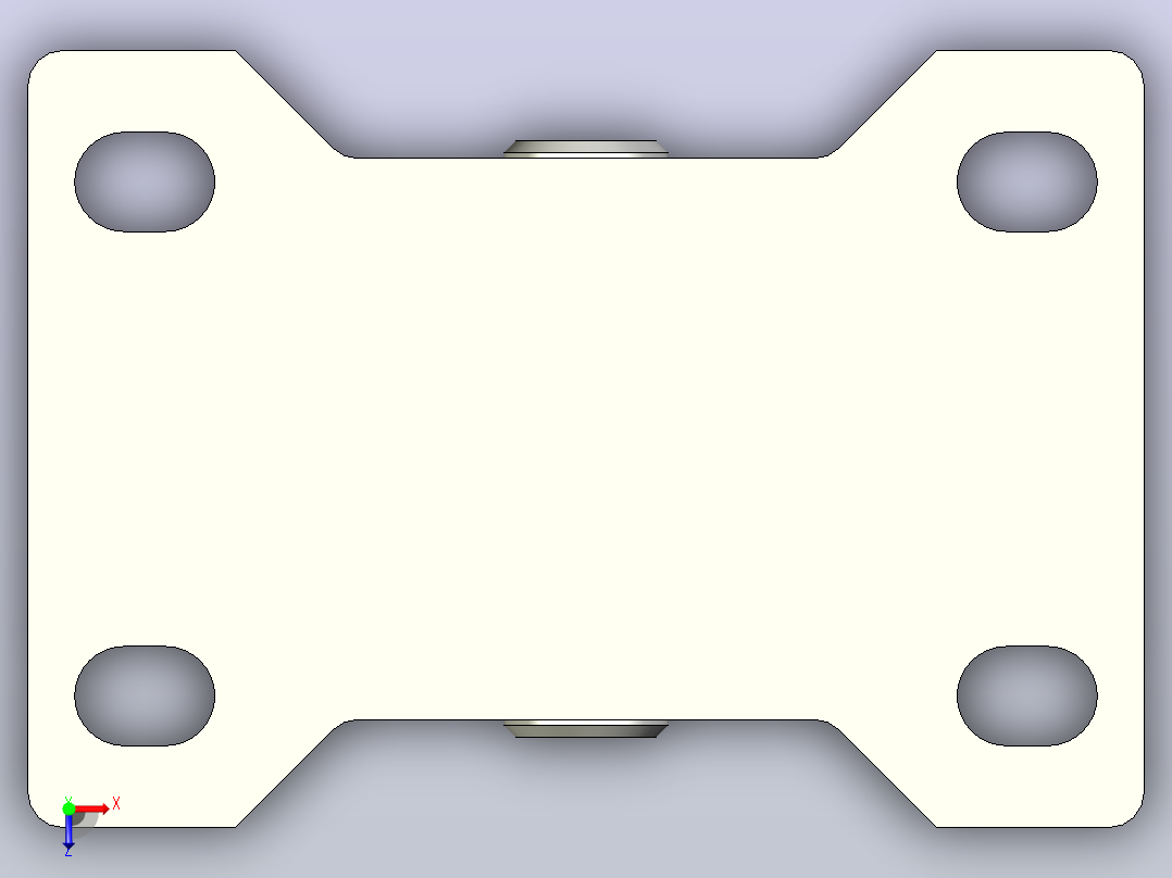 中载型(110~130kg)固定型脚轮[CAFG75-UB]俯视图