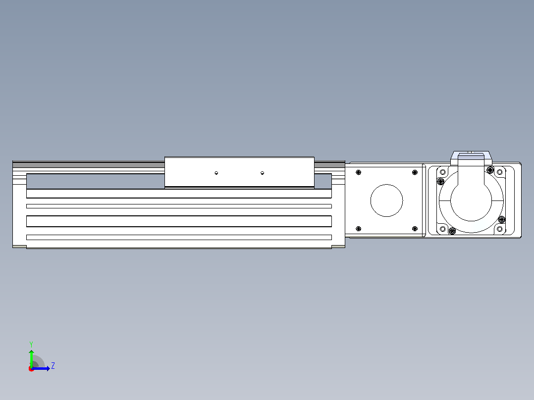 皮带直线轴半封闭可选导轨TPA-HNB-140D-120-L50-MR-Y-P40-N3左视图