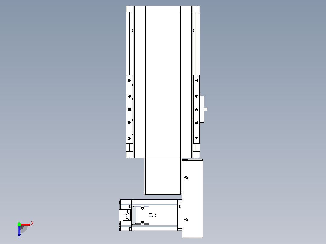 皮带直线轴半封闭可选导轨TPA-HNB-140D-120-L50-MR-Y-P40-N3俯视图