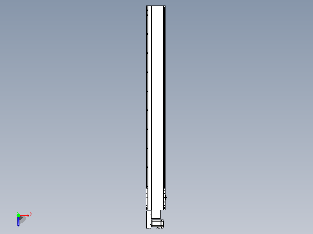 皮带直线轴半封闭可选导轨TPA-HNB-202D-140-L1800-ML-C-P75-N3俯视图