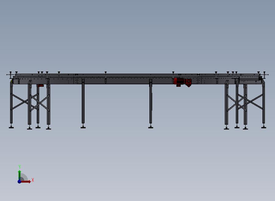 输送流水线前视图