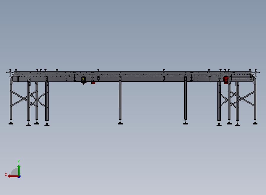 输送流水线后视图