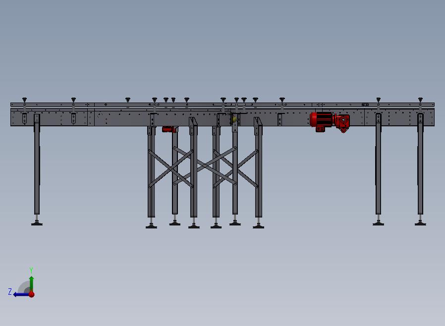 输送流水线右视图