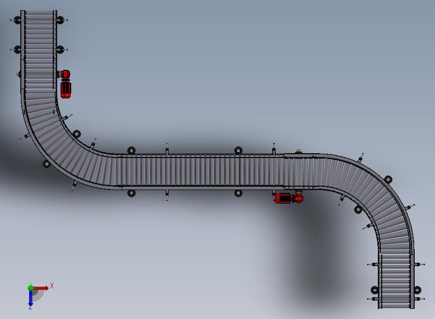 输送流水线俯视图