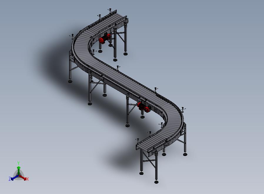 输送流水线正等轴测图