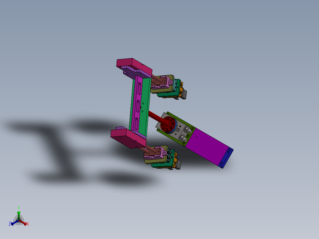 旋转气缸取料上下料带旋转取料带旋转机构sw13可编辑正等轴测图