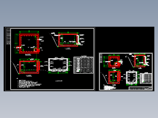 2个蓄水池平、剖面及配筋图（使用于使用施工图阶段）水利设计图