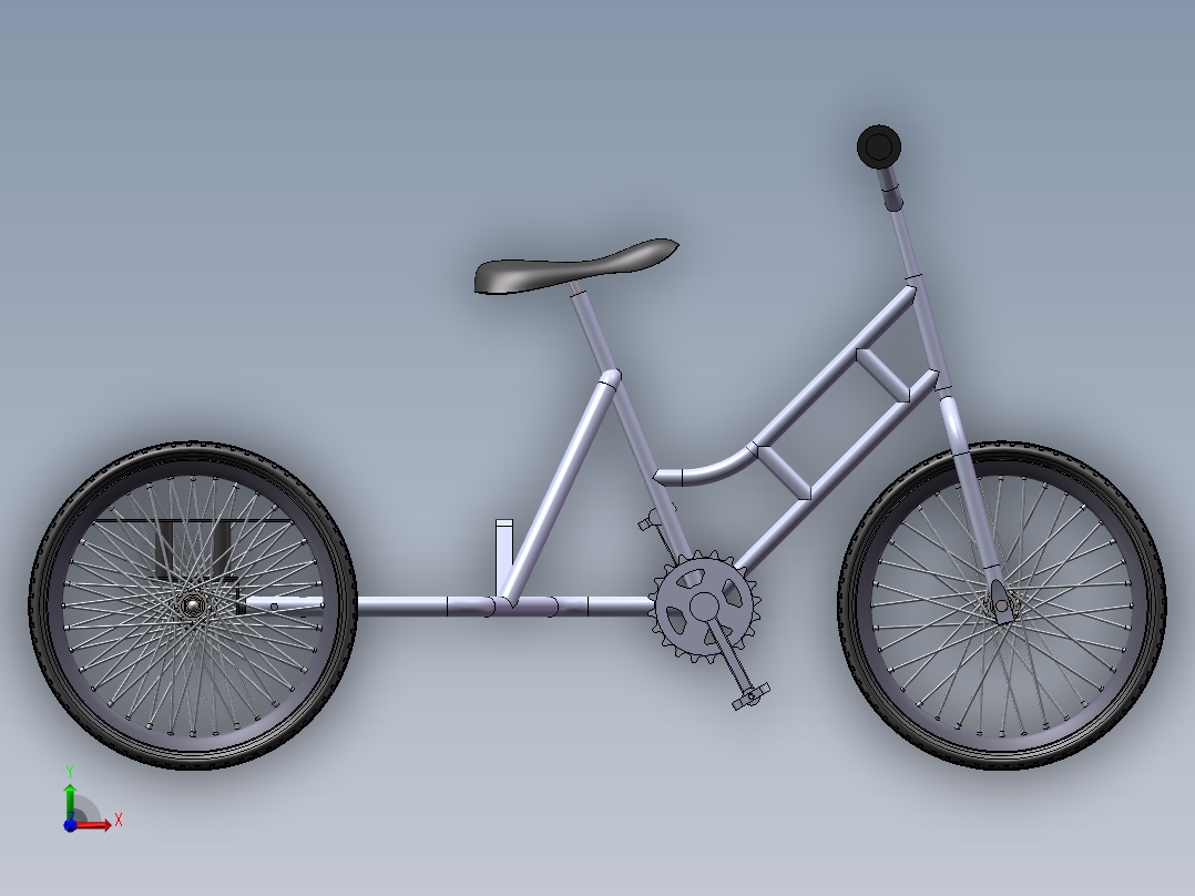 三轮车3D模型前视图