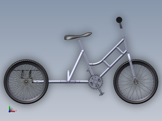 三轮车3D模型前视缩略图