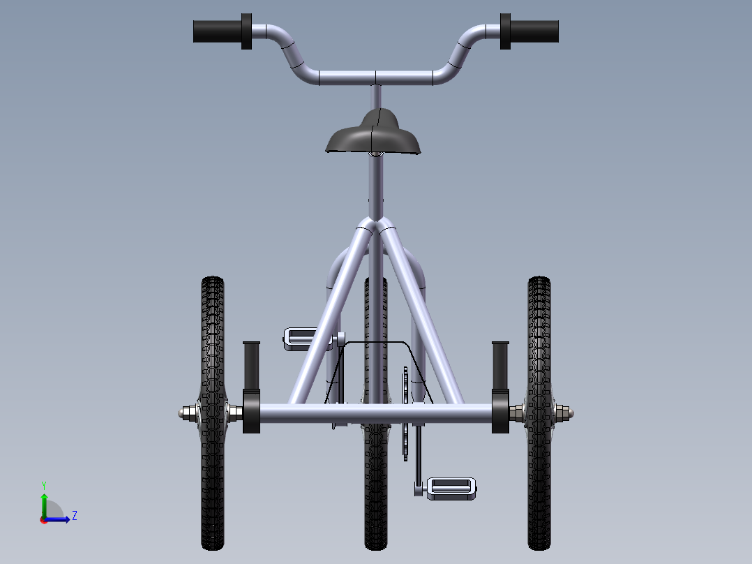 三轮车3D模型左视图