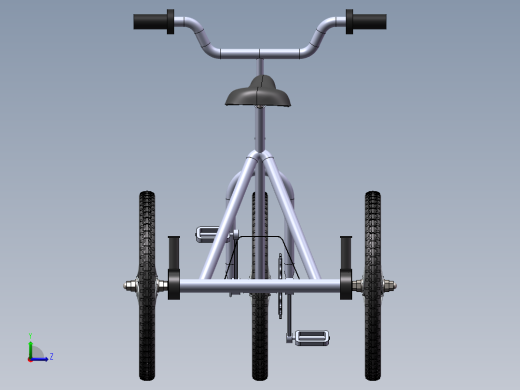 三轮车3D模型左视缩略图