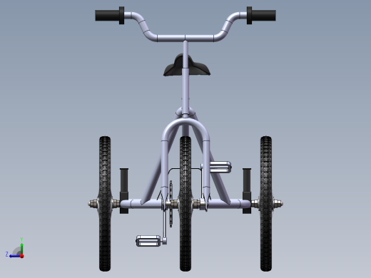 三轮车3D模型右视缩略图